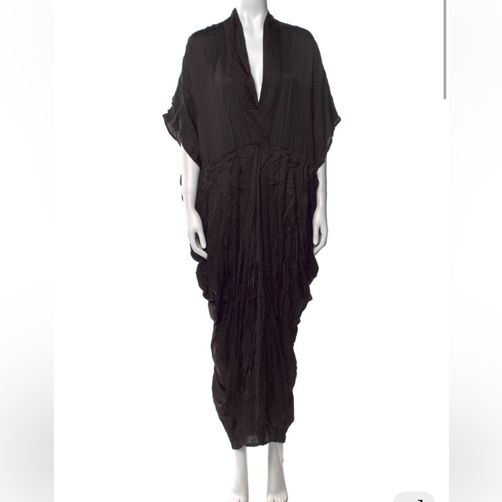 Nicholas K Draped V-Neck Maxi Dress – Black – Size S